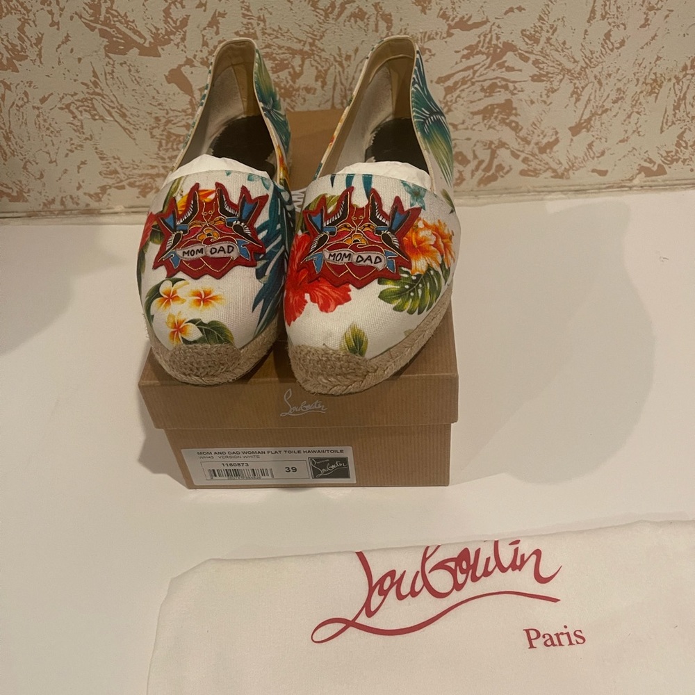 Mom Dad Louboutin Multi colored Espadrilles.